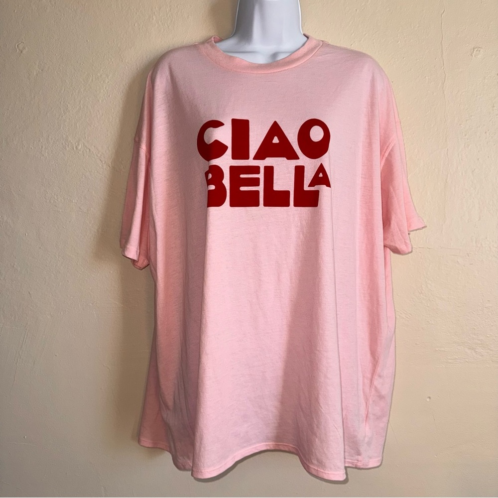 Wild Fable Ciao Bella Graphic Pink Tee